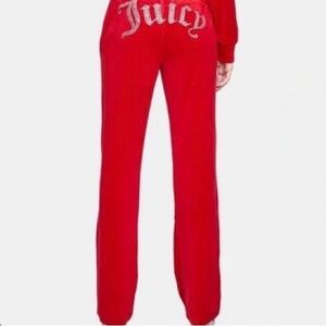 Juicy Couture Velour Red Flare Joggers